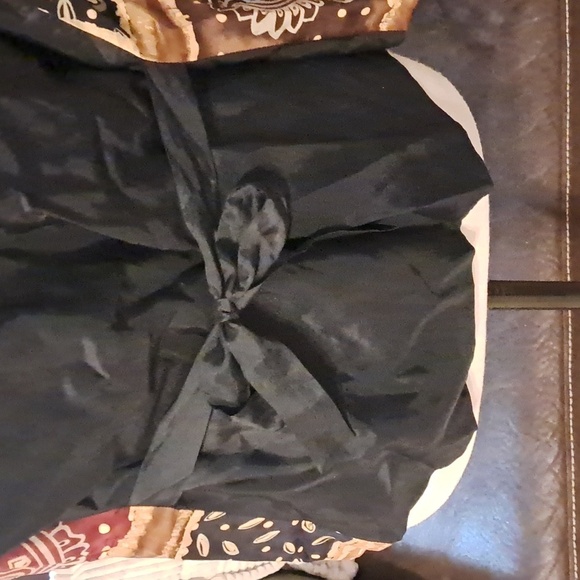 Vintage Boho 100% Silk Faux Patchwork Vest Button Down Front Back Tie Size 6 - Picture 5 of 8
